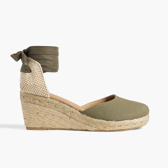 IRIS & INK Gabriella Canvas Wedge Espadrille Sandals